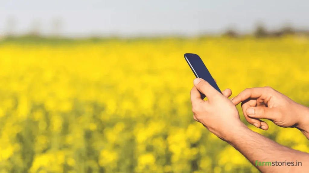 Soil Testing for Farmers using a digital soil sensor in an agricultural field.